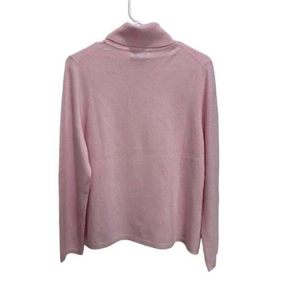 100% Cashmere Women's Pink Turtleneck Long-Sleeve Sweater Charter Club Size XL - Picture 3 of 4